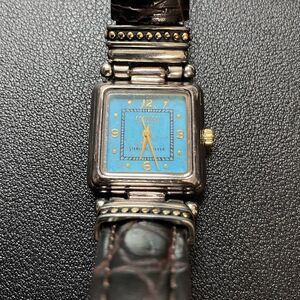 ECCLISSI Quartz Watch STERLING SILVER Case Turquoise Dial - New battery